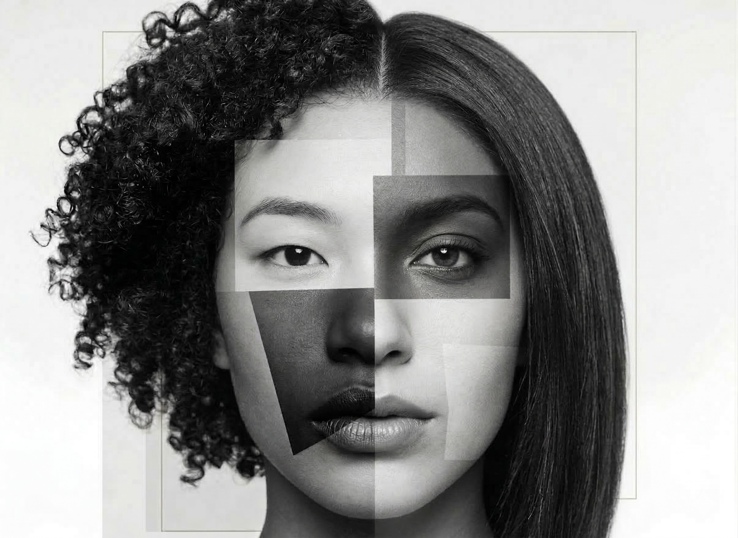 Editorial patchwork portrait