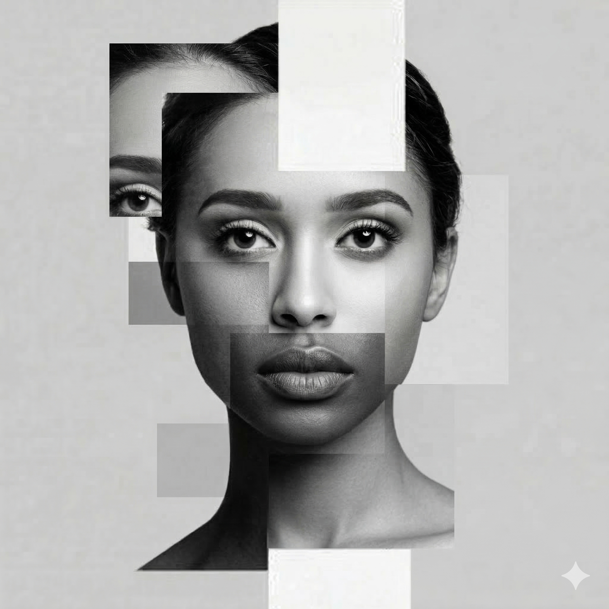 Editorial patchwork portrait