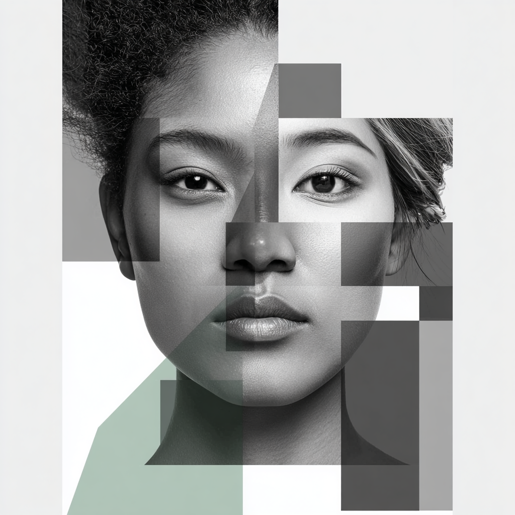 Editorial patchwork portrait