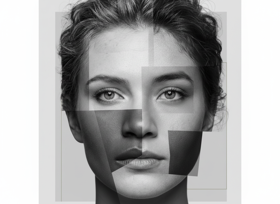 Editorial patchwork portrait